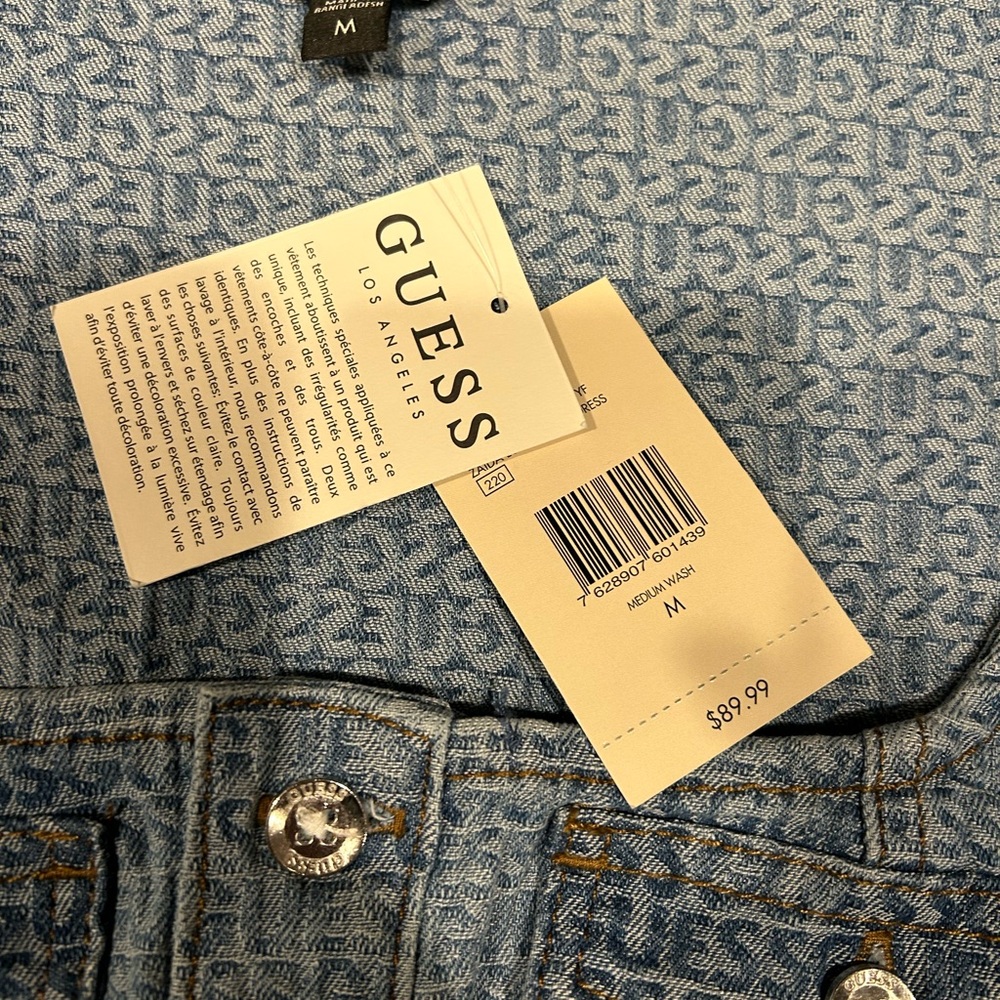 Guess Light Blue Denim Button-Up Dress - Picture 4 of 4